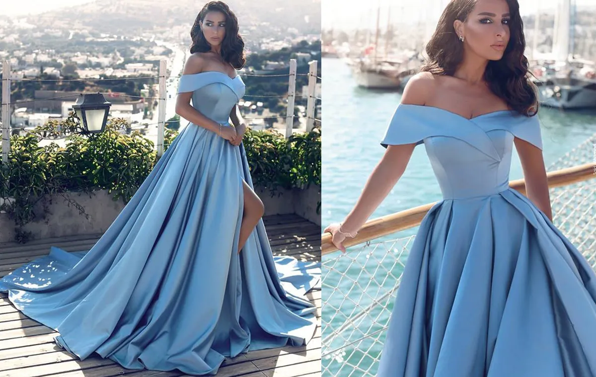 simple chic satin evening prom formal dresses