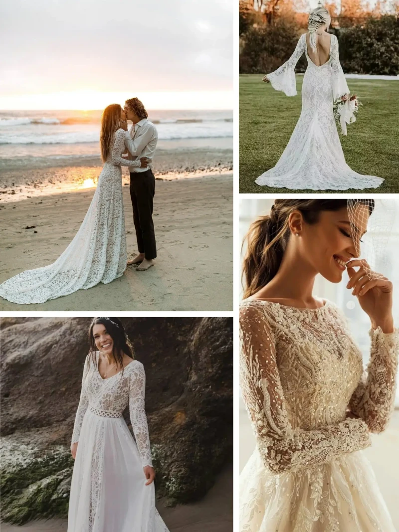 long sleeve lace fall wedding dresses long sleeve lace fall wedding dresses