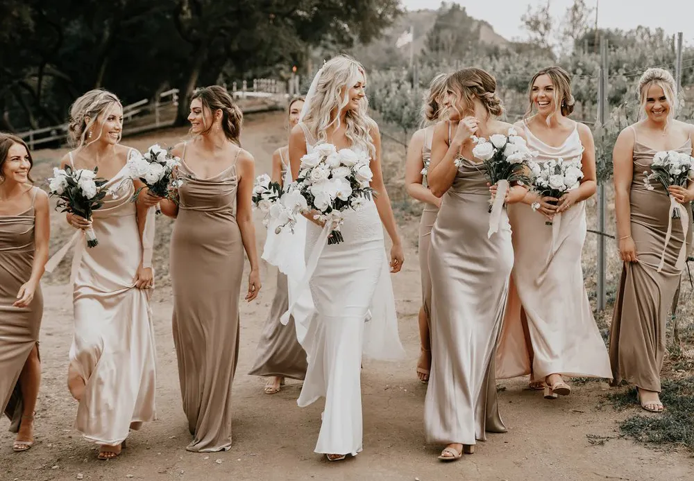 cowl neck sheath bridesmaid dresses for different body types