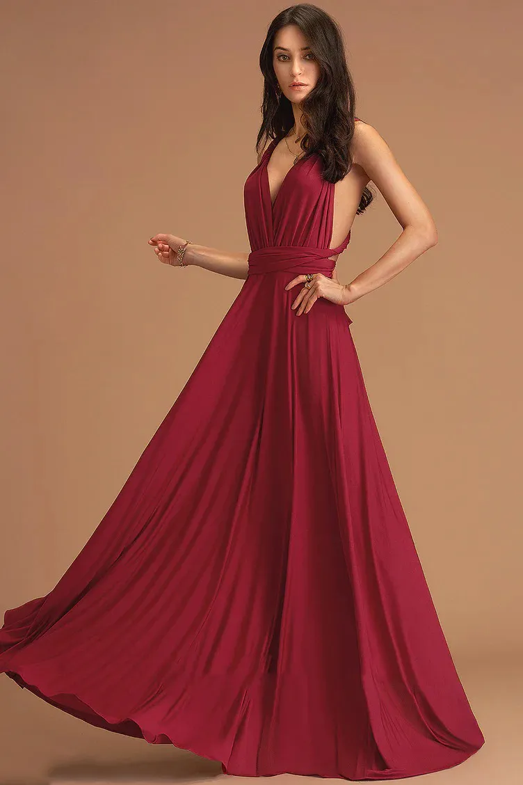 sexy red jersey V-neck prom gown sexy red jersey V neck prom gown