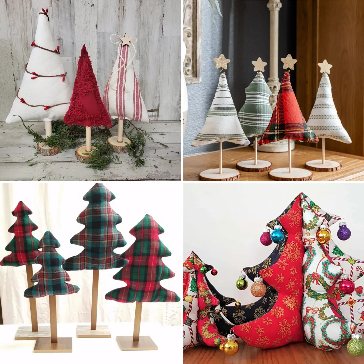 fabric Christmas trees