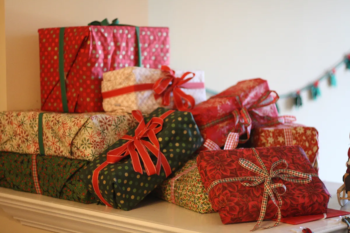 fabric wrapped presents fabric wrapped presents