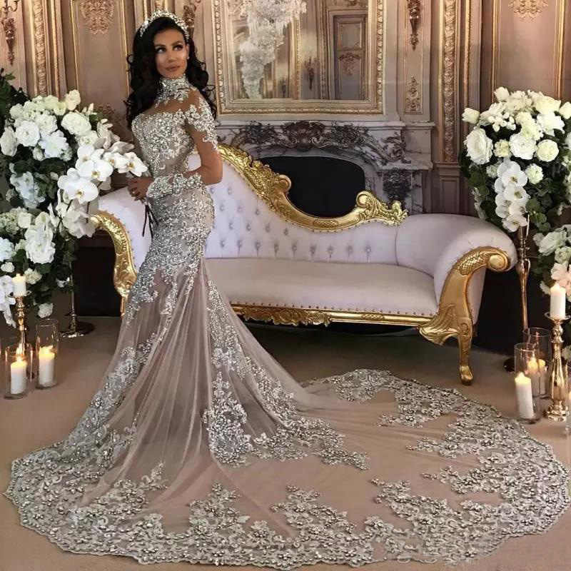 Long Sleeves Grey Formal Occasion Dresses Evening Gowns main image 1