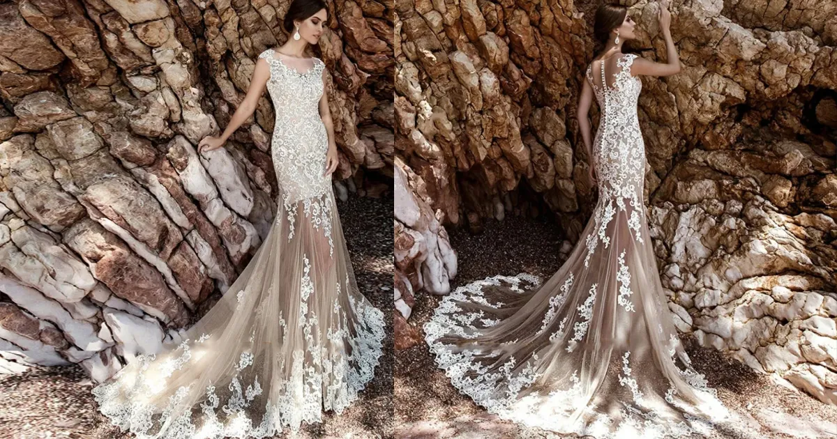 HEULORIA Boho V Neck A-Line Wedding Dress Chiffon Backless lace Court Train Bridal Dresses  Customized AL-925