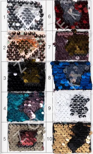 reversible sequin fabric color chart