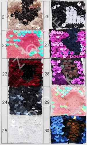 reversible sequin fabric color chart
