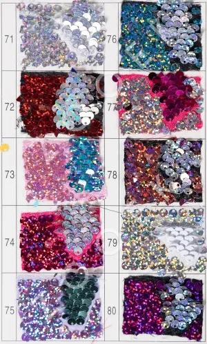 reversible sequin fabric color chart