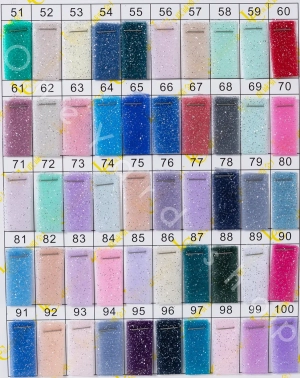 glitter powder stiffened tulle fabric color chart