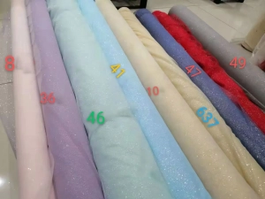 delicate tiny glitter glued soft mesh color chart