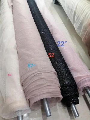 delicate tiny glitter glued soft mesh color chart