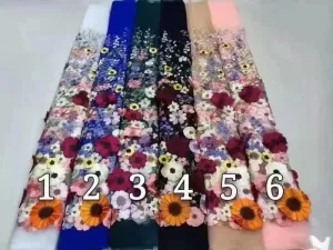 multi color 3D flower embroidery color chart