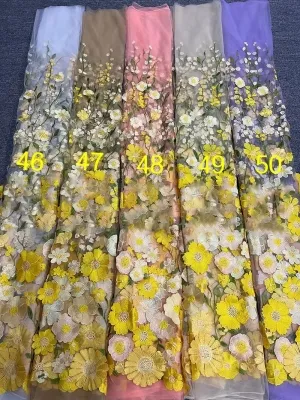multi color 3D flower embroidery color chart