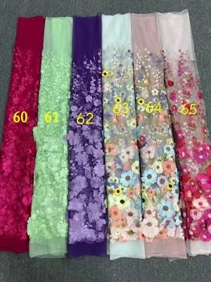 multi color 3D flower embroidery color chart
