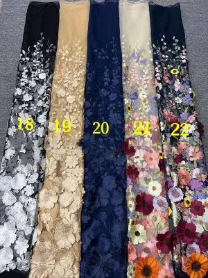 multi color 3D flower embroidery color chart