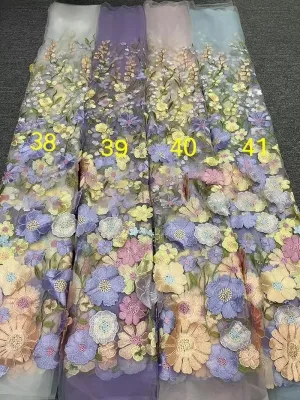 multi color 3D flower embroidery color chart