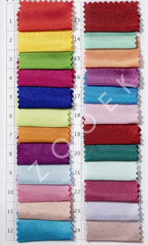 shiny satin fabric color chart