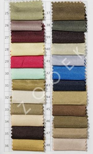 shiny satin fabric color chart