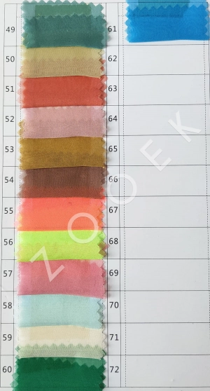 super sheer soft light chiffon fabric color chart
