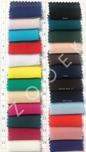 composite wire chiffon fabric color chart