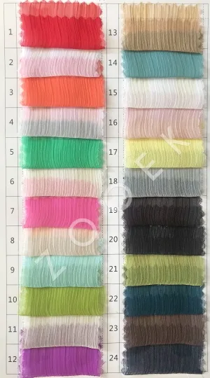 soft wrinkle chiffon crepe fabric color chart