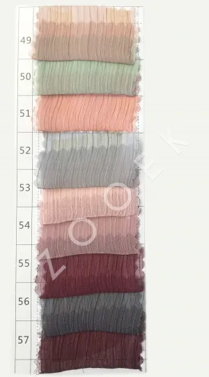 soft wrinkle chiffon crepe fabric color chart