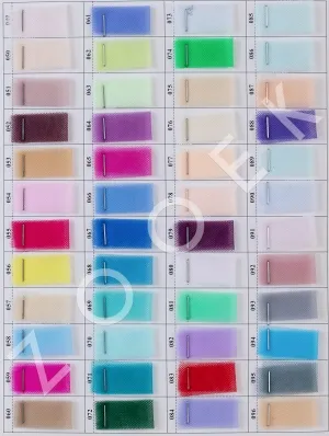 medium hardness tulle color chart