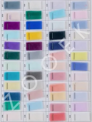 medium hardness tulle color chart