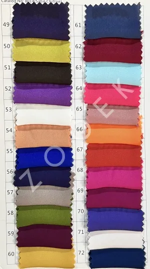 lustrous satin faced ethereal chiffon color chart