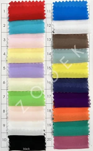 fluffy velvet chiffon color chart