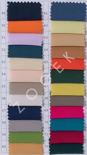 stretchy and soft flowing chiffon fabric color chart