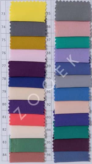 stretchy and soft flowing chiffon fabric color chart