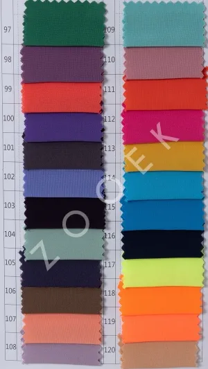 stretchy and soft flowing chiffon fabric color chart