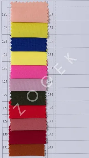 stretchy and soft flowing chiffon fabric color chart