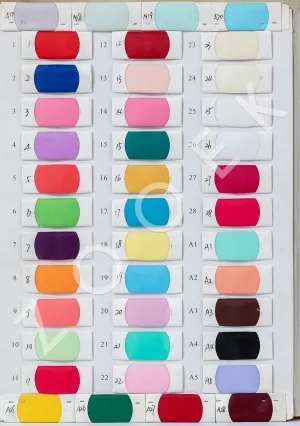 shiny crisp 2080 thicker organza fabric color chart