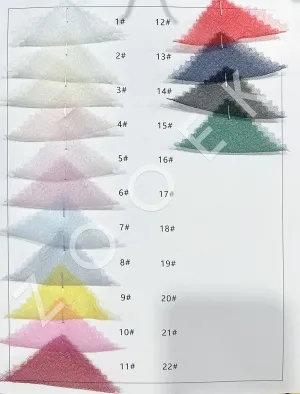 sheer and thin diamond bubbly gauze color chart