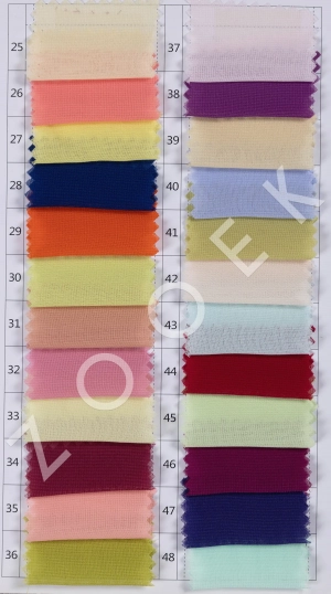 100d chiffon fabric color chart