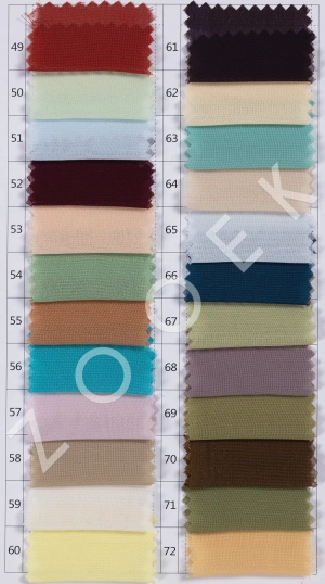 100d chiffon fabric color chart