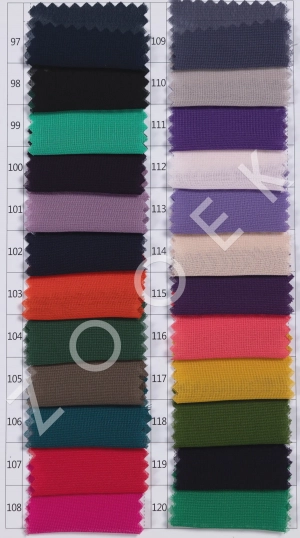 100d chiffon fabric color chart