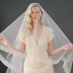champagne tulle cathedral length horsehair bridal veil