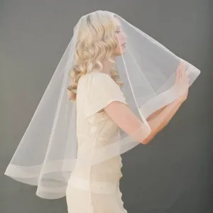 traditional 2 inch horsehair edge elbow length wedding veil