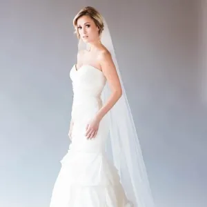beautiful 1 tier ivory tulle chapel length bridal veil
