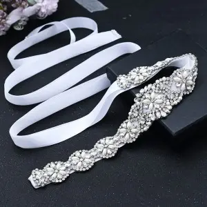 elegant rhinestones crystal beadings bridal belt