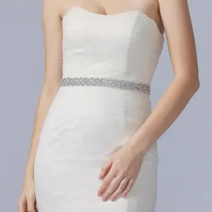 dazzling silver rhinestones beading bridal sash belt