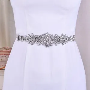 beautiful silver crystals wedding belt