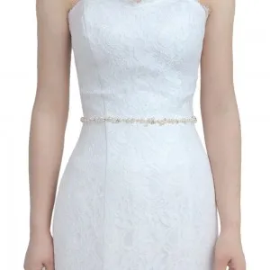 pearls gold thin bridal belt accessory for women