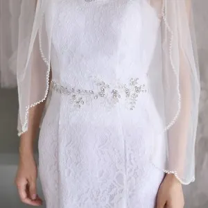 luxury silver tiny diamonds beaded bridal belt
