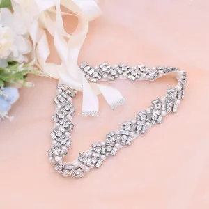 premium quality beads pearls satin ribbon thin belt