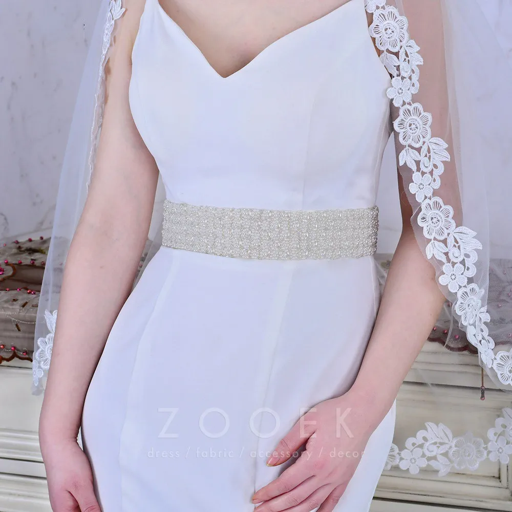 vintage ivory pearl beaded wide belt for wedding dress