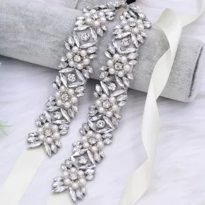 womens fashion pearls crystals jewelry belt for dresses