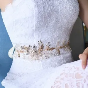beautiful protein rhinestone beaded vine wedding belt